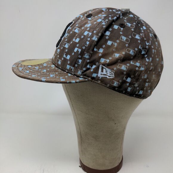 New Era 59Fifty Atlanta Braves Fitted Hat Brown Size 7 3/8 All Over Print Logo - Picture 6 of 13